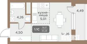 Студия квартира, вторичка, 30м2, 5/24 этаж