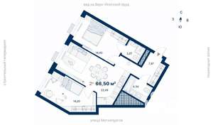 2-к квартира, вторичка, 67м2, 30/31 этаж