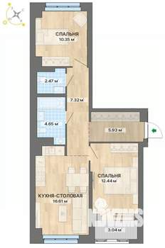 2-к квартира, вторичка, 63м2, 4/9 этаж