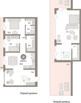 2-к квартира, вторичка, 174м2, 7/24 этаж