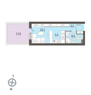 Студия квартира, вторичка, 27м2, 3/32 этаж