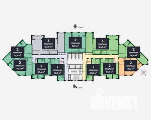 2-к квартира, строящийся дом, 89м2, 3/32 этаж