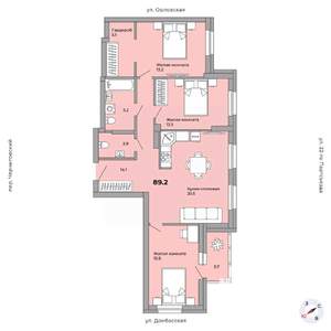 3-к квартира, вторичка, 89м2, 3/21 этаж