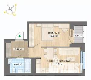 1-к квартира, вторичка, 43м2, 14/25 этаж