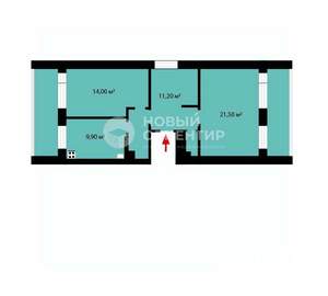 3-к квартира, вторичка, 78м2, 3/16 этаж