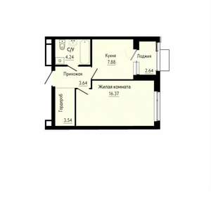 1-к квартира, вторичка, 37м2, 18/30 этаж