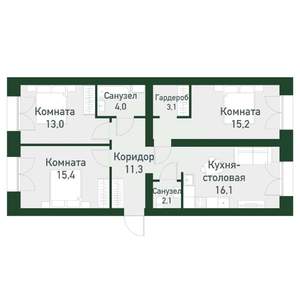 3-к квартира, вторичка, 87м2, 3/4 этаж