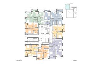 1-к квартира, вторичка, 44м2, 7/25 этаж