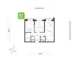 2-к квартира, вторичка, 56м2, 11/24 этаж