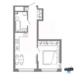 1-к квартира, вторичка, 35м2, 26/32 этаж