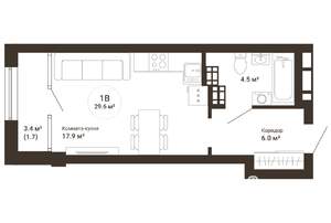 Студия квартира, сданный дом, 30м2, 20/25 этаж