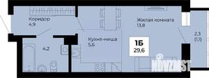 Студия квартира, строящийся дом, 30м2, 2/25 этаж