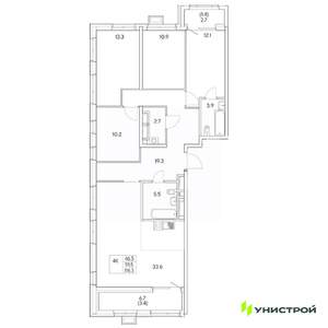 4-к квартира, вторичка, 116м2, 25/31 этаж