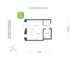 1-к квартира, вторичка, 30м2, 2/24 этаж