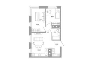 2-к квартира, вторичка, 51м2, 13/24 этаж