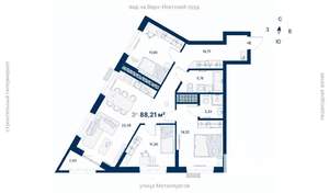 3-к квартира, вторичка, 88м2, 18/31 этаж