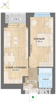 1-к квартира, вторичка, 50м2, 23/26 этаж