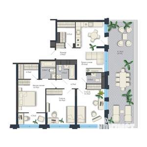 3-к квартира, вторичка, 110м2, 16/25 этаж