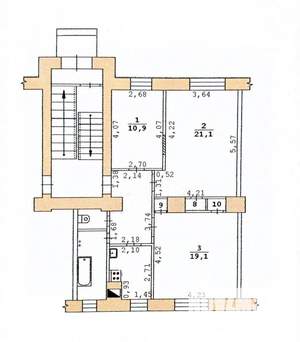 3-к квартира, вторичка, 71м2, 1/5 этаж