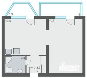 2-к квартира, вторичка, 48м2, 10/16 этаж