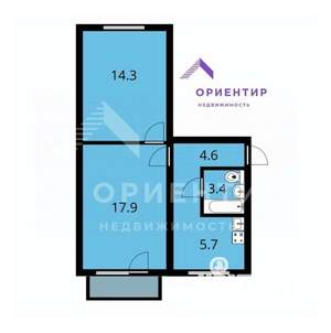 2-к квартира, вторичка, 44м2, 5/5 этаж