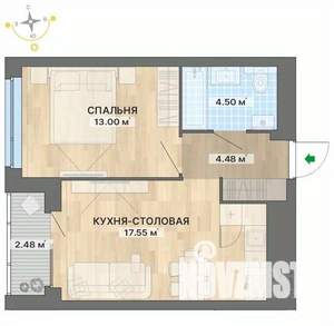 1-к квартира, вторичка, 42м2, 21/29 этаж