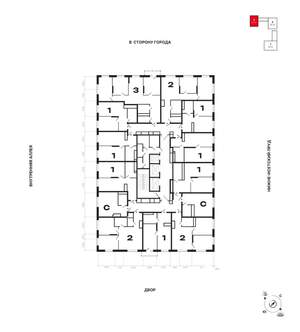 1-к квартира, строящийся дом, 40м2, 21/25 этаж