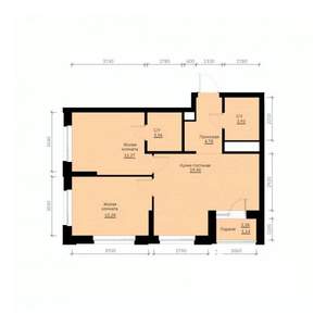 2-к квартира, строящийся дом, 57м2, 17/31 этаж