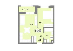 1-к квартира, вторичка, 39м2, 8/26 этаж