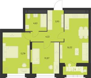 2-к квартира, вторичка, 55м2, 7/11 этаж