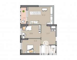2-к квартира, строящийся дом, 60м2, 20/33 этаж