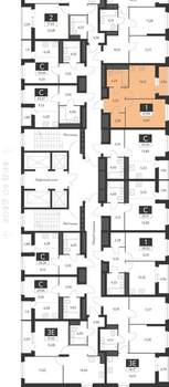 1-к квартира, строящийся дом, 37м2, 30/31 этаж