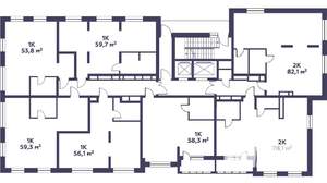 1-к квартира, вторичка, 58м2, 3/16 этаж