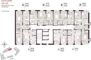 2-к квартира, вторичка, 67м2, 15/25 этаж