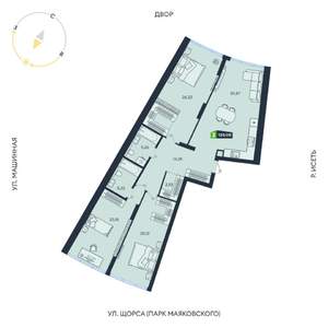 3-к квартира, вторичка, 125м2, 2/31 этаж