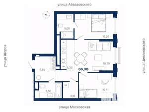 2-к квартира, вторичка, 66м2, 22/29 этаж