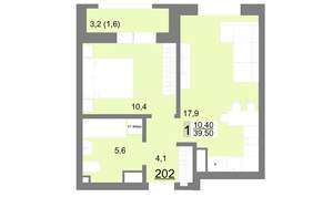 1-к квартира, вторичка, 40м2, 24/26 этаж