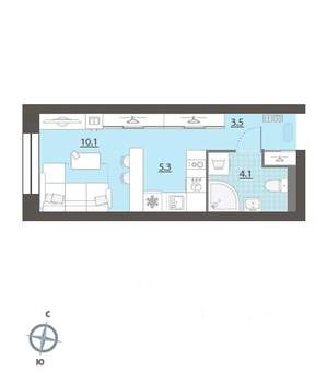 Студия квартира, вторичка, 23м2, 19/32 этаж