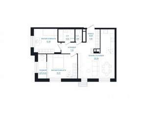 2-к квартира, строящийся дом, 72м2, 9/25 этаж