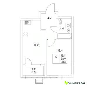1-к квартира, вторичка, 38м2, 7/31 этаж