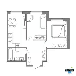 2-к квартира, вторичка, 50м2, 25/32 этаж