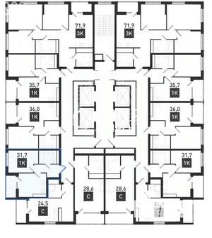 1-к квартира, вторичка, 30м2, 30/31 этаж