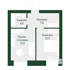 1-к квартира, вторичка, 39м2, 3/4 этаж