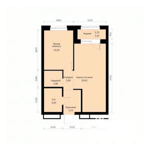 1-к квартира, строящийся дом, 44м2, 2/30 этаж