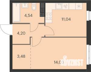 1-к квартира, вторичка, 37м2, 8/12 этаж