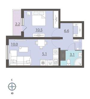 1-к квартира, вторичка, 36м2, 17/25 этаж