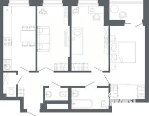 3-к квартира, вторичка, 71м2, 13/15 этаж