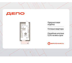 Студия квартира, вторичка, 21м2, 6/9 этаж