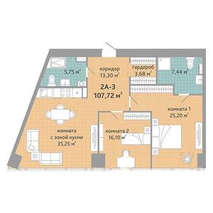 3-к квартира, вторичка, 108м2, 21/28 этаж
