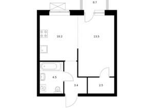 1-к квартира, вторичка, 35м2, 6/24 этаж